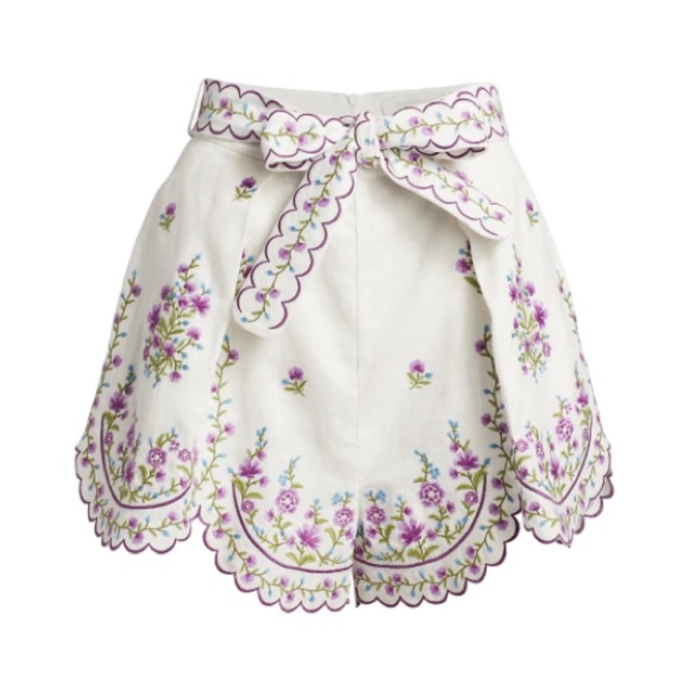 Zimmermann Poppy Floral Scallop Shorts